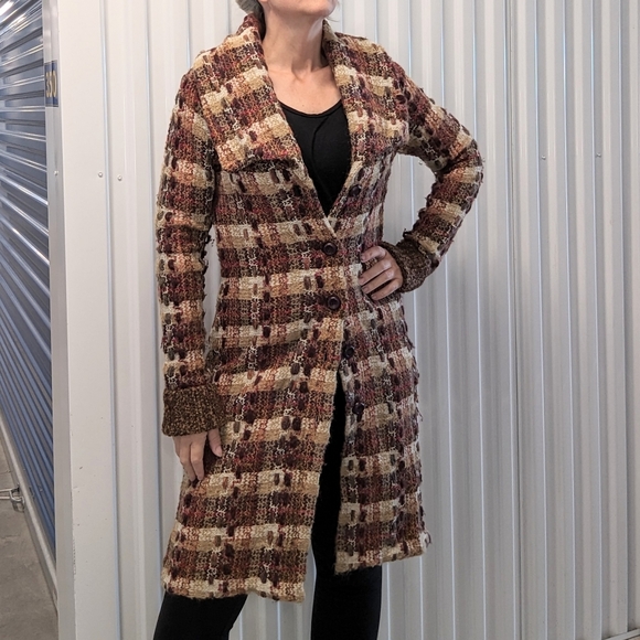 anthropologie CHARLIE & ROBIN marled sweater coat S M - Picture 6 of 13